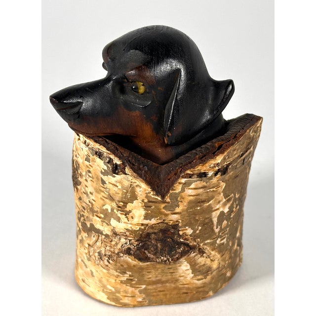 Black Forest Dachshund Birch Tree Inkwell For Sale - Image 6 of 16
