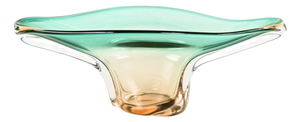 Large Centerpiece in Emerald and Amber Murano Glass attributed to Flavio Poli, Italy, 1960s