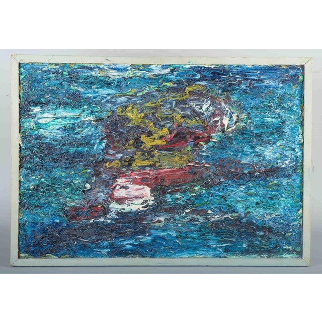 Scandinavian artist. Expressive abstract composition. Oil on canvas. Ca 1960s An expressive, colourful painting executed...