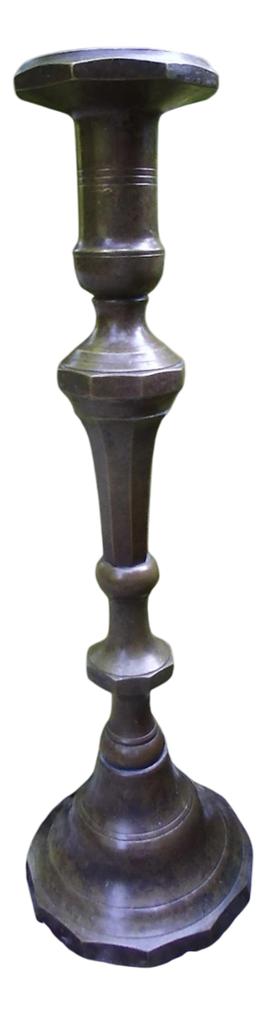 Antique Bronze Altar Candlestick, 1890s