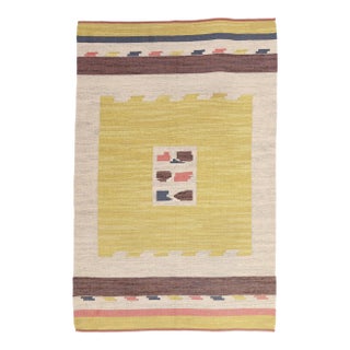 Vintage Swedish Rollakan Rug, 05'06 X 08'05 For Sale