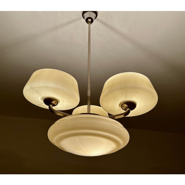 Lage Art Deco Pendant Light in Glass, 1930s For Sale - Image 13 of 18