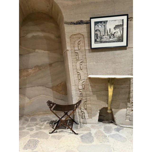 1920s Neoclassical Antique Cast Iron Vanity Bench Stool by Oscar Bach For Sale - Image 9 of 10