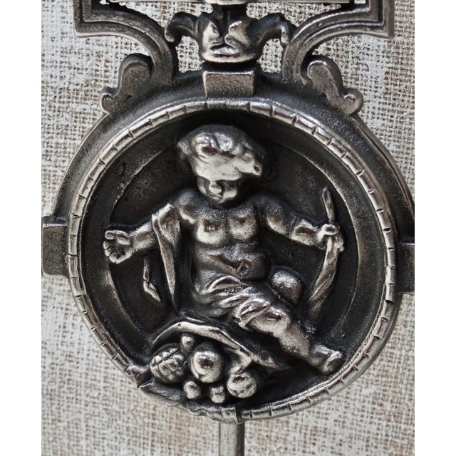 Victorian French Burnished Cast Iron Element on Stand For Sale - Image 4 of 6