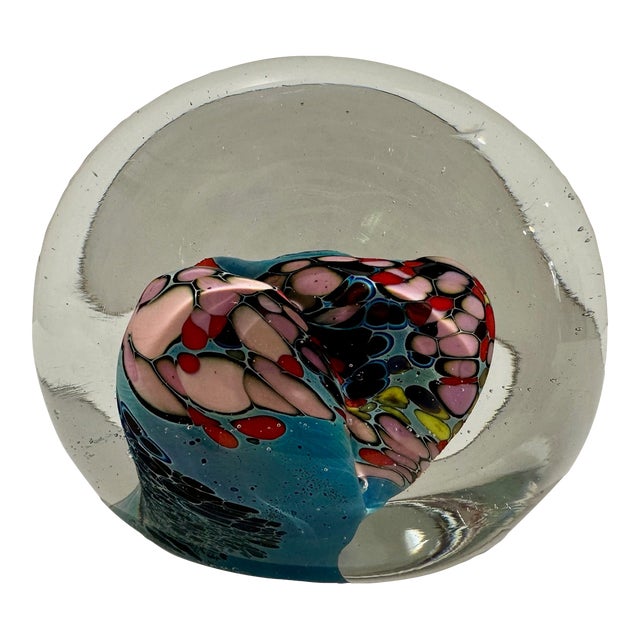 Mid 20th Century Signed Karg Studio Art Glass Paperweight Orb For Sale