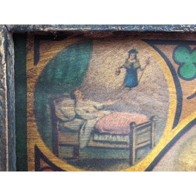 Antique Spanish Colonial Santo Niño De Atocha Retablo in Giltwood Mirrored Frame For Sale - Image 9 of 18