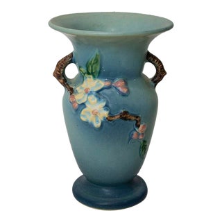 Roseveille Pottery Vase Apple Blossom Pattern For Sale