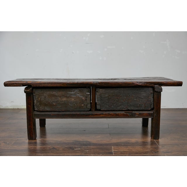 Spanish Antique Spanish Oak Coffee Table with Two Carved Drawers, Circa 1800 For Sale - Image 3 of 12