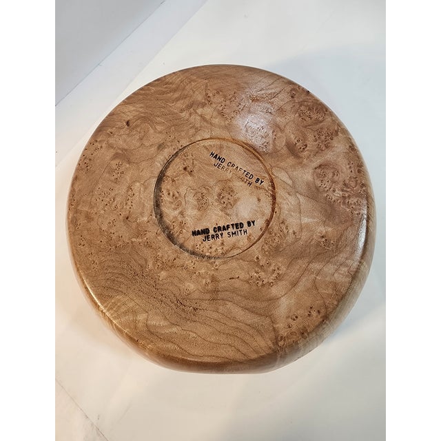 1990s Incredible Handmade Jerry Smith Signed Burlwood Live Edge Bowl For Sale - Image 5 of 5