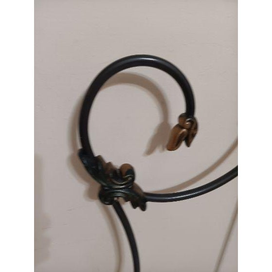 King Size Metal Headboard Black and Copper Enameled Finish For Sale In Naples, FL - Image 6 of 7