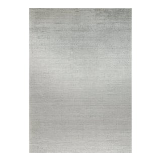 2010s Rug & Kilim’s Modern Rug in Solid Gray and Off-White Striae - 12x17 For Sale