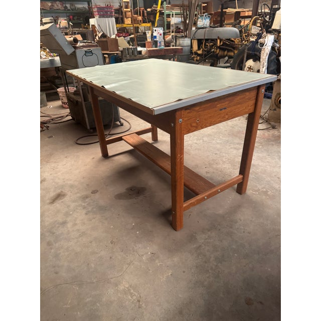 1960s Vintage Solid Oak Mayline Drafting Table With Topper For Sale - Image 9 of 14