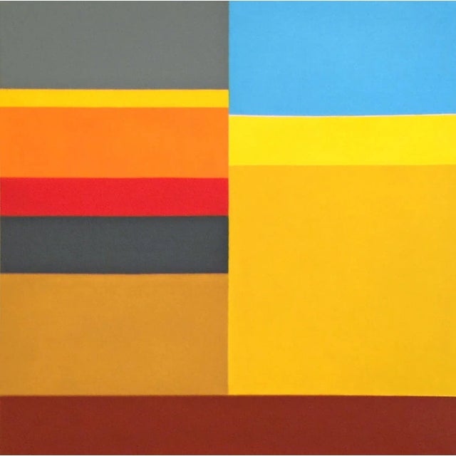 "Harvest" Contemporary Minimalist Geometric Oil Painting by Shyun Song For Sale