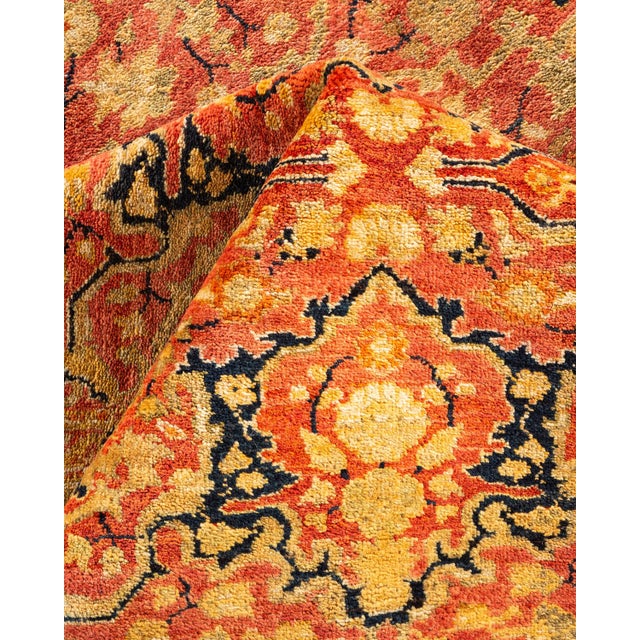 Textile Mogul, One-of-a-Kind Hand-Knotted Area Rug - Orange, 12' 3" x 17' 1" For Sale - Image 7 of 8