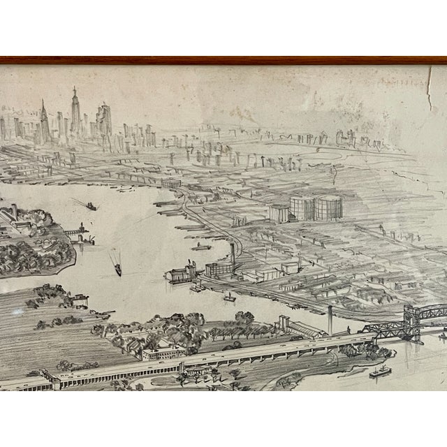 1941 Architectural Rendering for Alfred Easton Poor's Bronxgate Apartments For Sale - Image 9 of 15