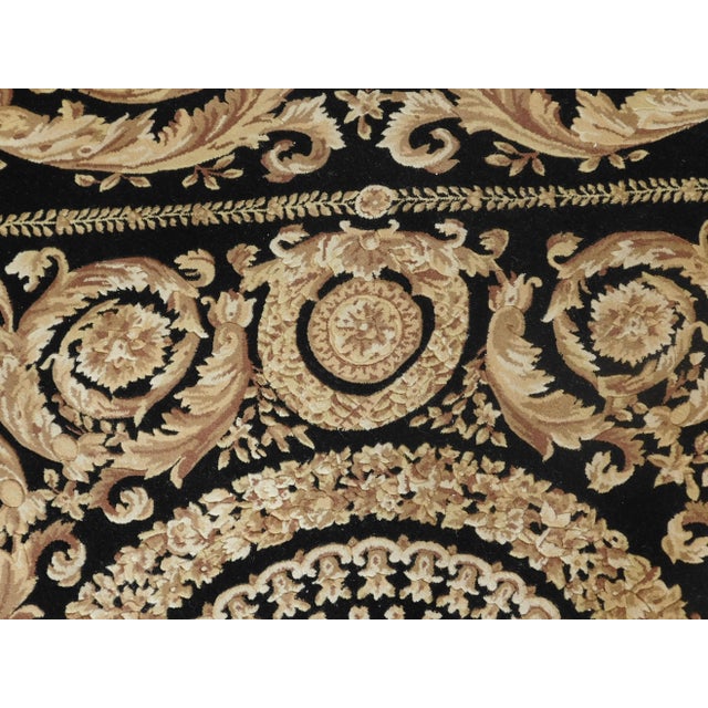 Black Early 21st Century Vintage Hand Knotted Savonnerie Rug. 7'10"x 8' For Sale - Image 8 of 13