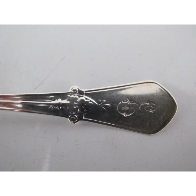 Late 19th Century Gorham Sterling Silver Swiss 1870 Pattern 5 5/8" Teaspoon Spoon Set of 4 E Mono For Sale - Image 5 of 7