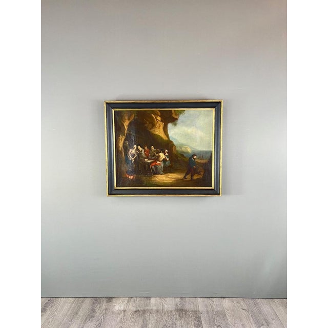 Genre Scene – Flemish School, 18th Century An 18th-century Flemish painting depicting a lively genre scene by the sea. A...