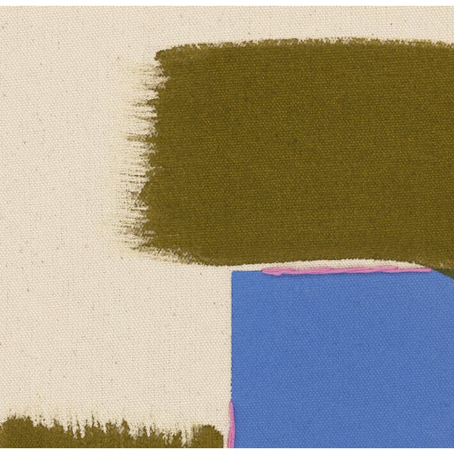 'Cornflower With Olive Loop,' Geometric Abstract Art Print by Emily Keating Snyder Print itself is 20 x 20 in. and framed...