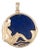 Mermaid Charm Lapis Lazuli Pendant Estate 14k Yellow Gold Mythical Jewelry For Sale