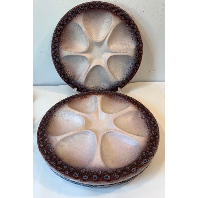 Mid 20th Century Vintage French Purple and Cream Oyster Plate For Sale - Image 5 of 6