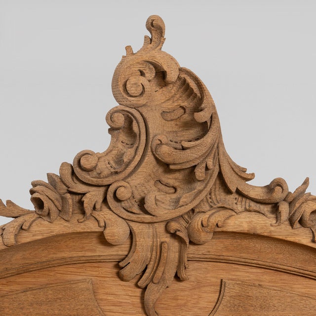 This small vanity/console makes its impression through natural honey wood, carved crest, single drawer. Dating to 19th...