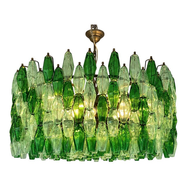 Oversized Contemporary Murano Glass Poliedro Chandelier in Burnished Venini Style by Simoeng For Sale