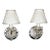 1950s Crystal Sconces With Pleated Shades - a Pair For Sale