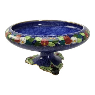 1920s Royal Winton Grimwades Byzanta Ware Pedestal Compote With 24k Gold Detail For Sale