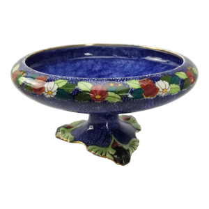 1920s Royal Winton Grimwades Byzanta Ware Pedestal Compote With 24k Gold Detail
