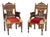 Pair of Moroccan Inlaid Walnut Armchairs For Sale