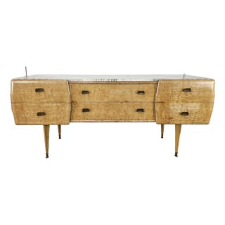 Vintage Maple Chest of Drawers with Marble Top, 1950 For Sale