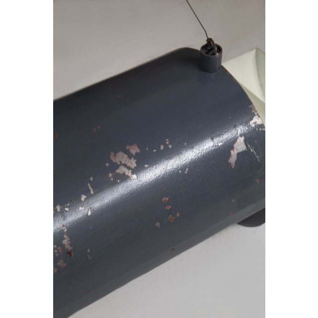 Large Vintage Industrial Italian Metal Pendant Lamp, 1970s For Sale - Image 13 of 14