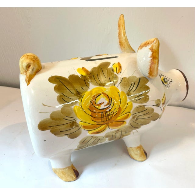 Vintage Italian Hand Painted Ceramic Piggy Bank For Sale In Dallas - Image 6 of 11