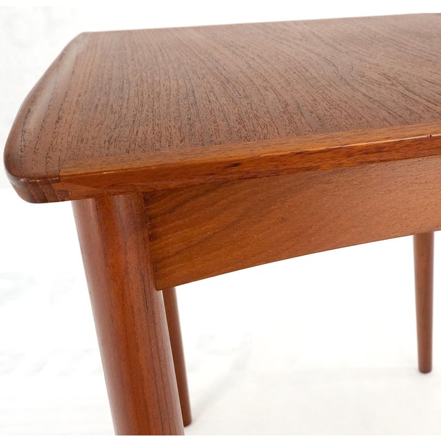 Danish Mid Century Modern Rolled Edges Side End Tables Stands Dowel Legs - A Pair For Sale - Image 10 of 12