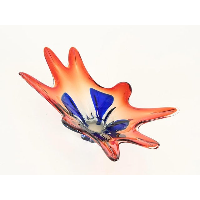 Large Sommerso Red and Blue Murano Glass Centerpiece from Seguso, 1970s For Sale - Image 12 of 13