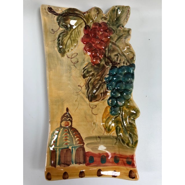 Vintage Italian Hand-Painted Wall Plate For Sale - Image 9 of 10