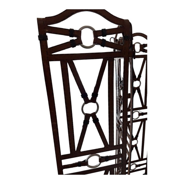 Manner of Jacques Adnet for Hermès Folding Screen or Room Divider For Sale - Image 9 of 12