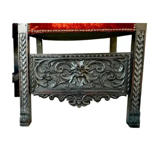 Pair of Carved Jacobean Armchairs For Sale - Image 9 of 11