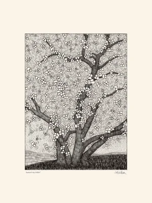 "Blossoming Cherry" Original Pen and Ink Drawing by Denis Collura
