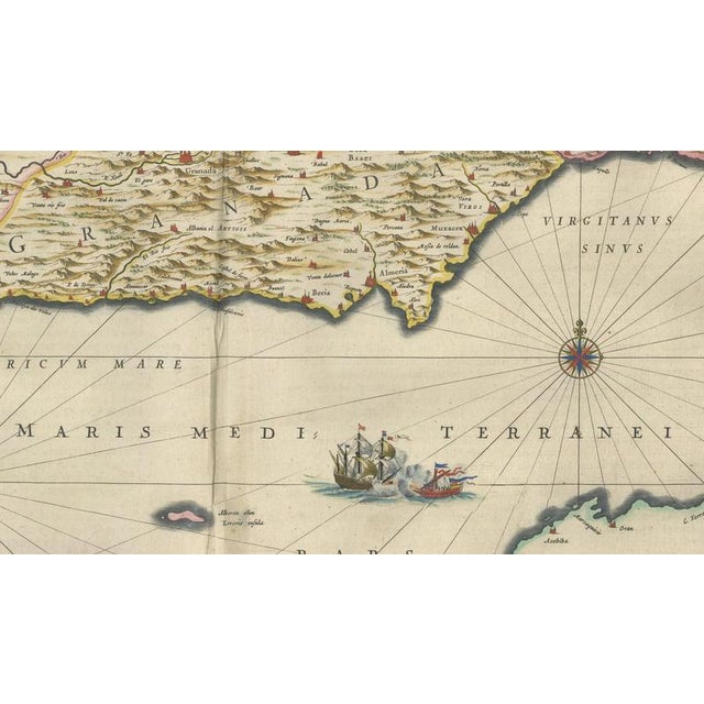 Map of Granada and Murcia in Spain from Blaeu, 1642 For Sale - Image 9 of 13