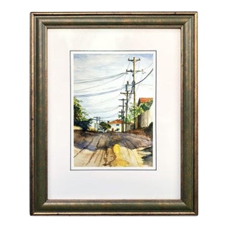 Duke Windsor, "Sunday Morning Stroll", Watercolor Painting, Framed Impressionist Art For Sale