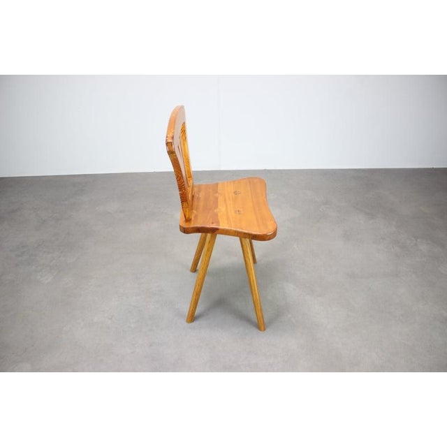 Vintage Czechoslovak Folk Farmhouse Chair in Wood, 1940s For Sale - Image 6 of 9