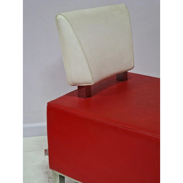 Metal Vintage Leather Chairs by Renzo Siano for MB, 1990s, Set of 4 For Sale - Image 7 of 9