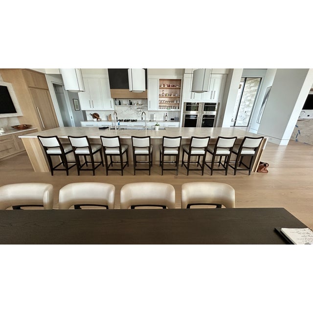 Ivory Century Holly Hunt Counter Stools Set of 8 For Sale - Image 8 of 12