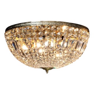 Palace 5 Lights Flush Mount in Polished Chrome and Crystal by Aggiolight For Sale