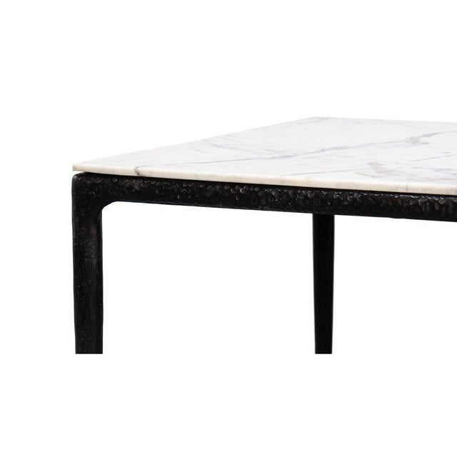 Metal Modern Iron and Marble Dining Table For Sale - Image 7 of 12