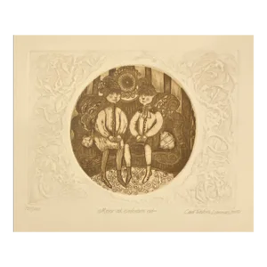 1981 Carol Lummus Figural Embossed Etching