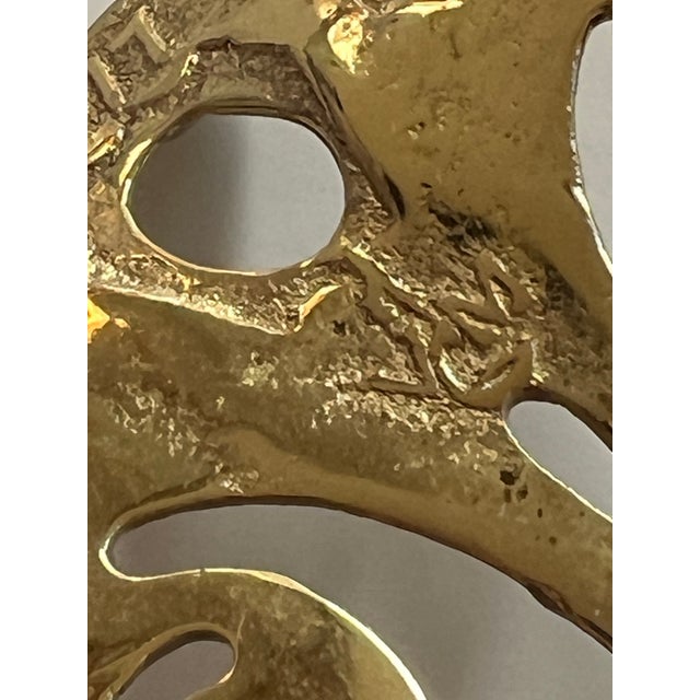 Vintage Pair Italian Bacchus Brass Mirror Wall Hanging Sconces Candleholders For Sale - Image 11 of 12