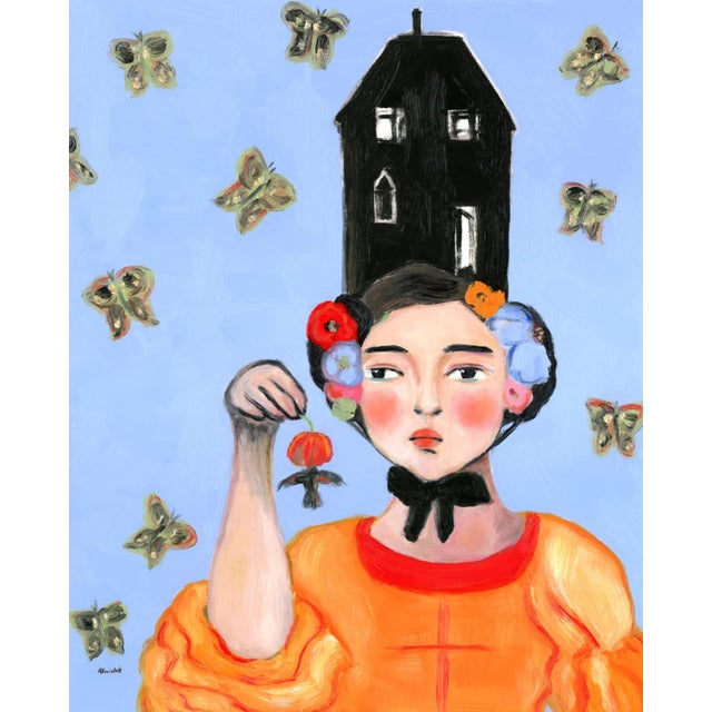 Figurative Siobhán, Beekeepers Daughter Mid Century Modern Swedish Vintage Style Portrait Oil Painting by Alexandra Swistak For Sale - Image 3 of 8